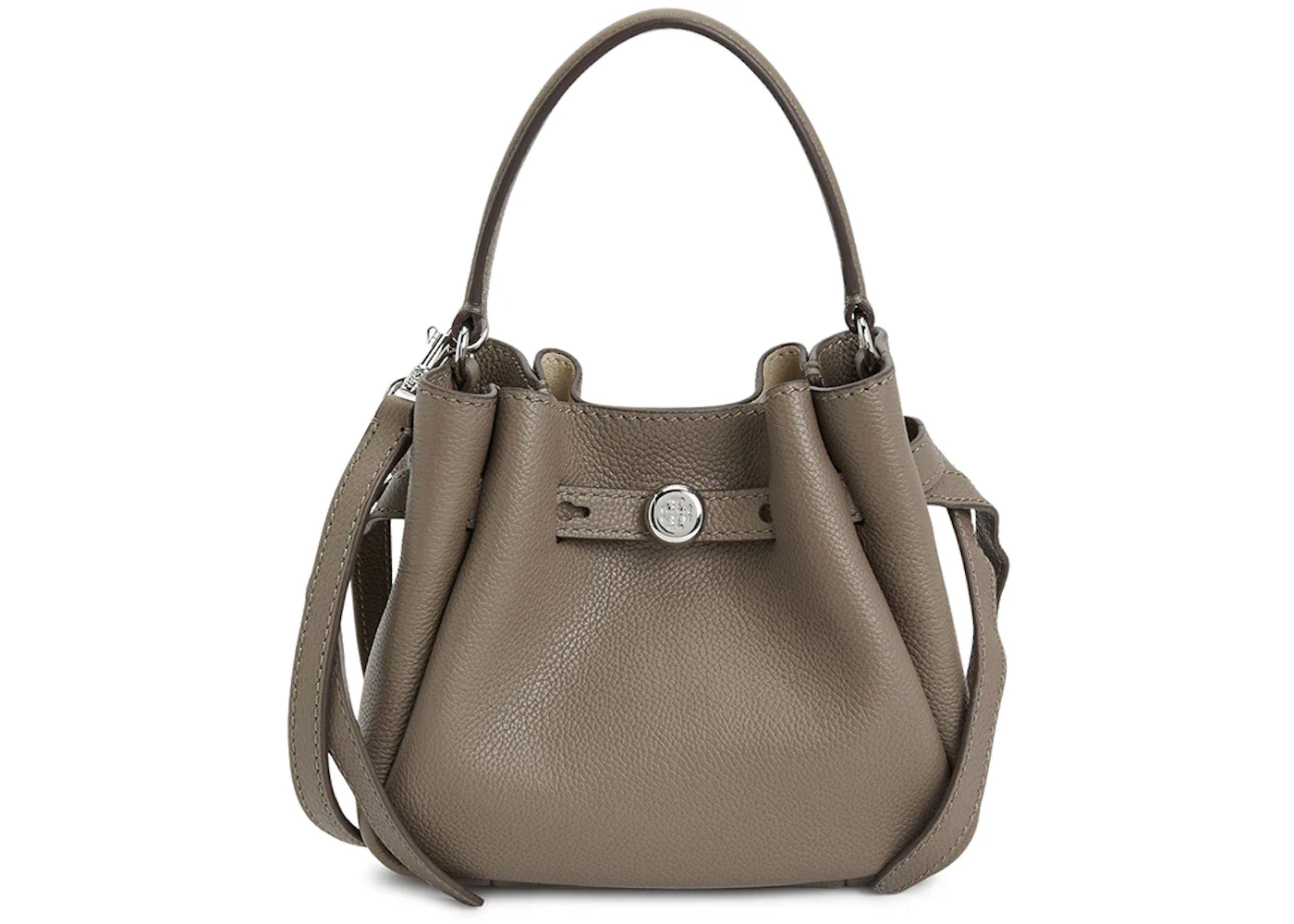 Tory Burch Mini Romy Bucket Bag Gray Brown