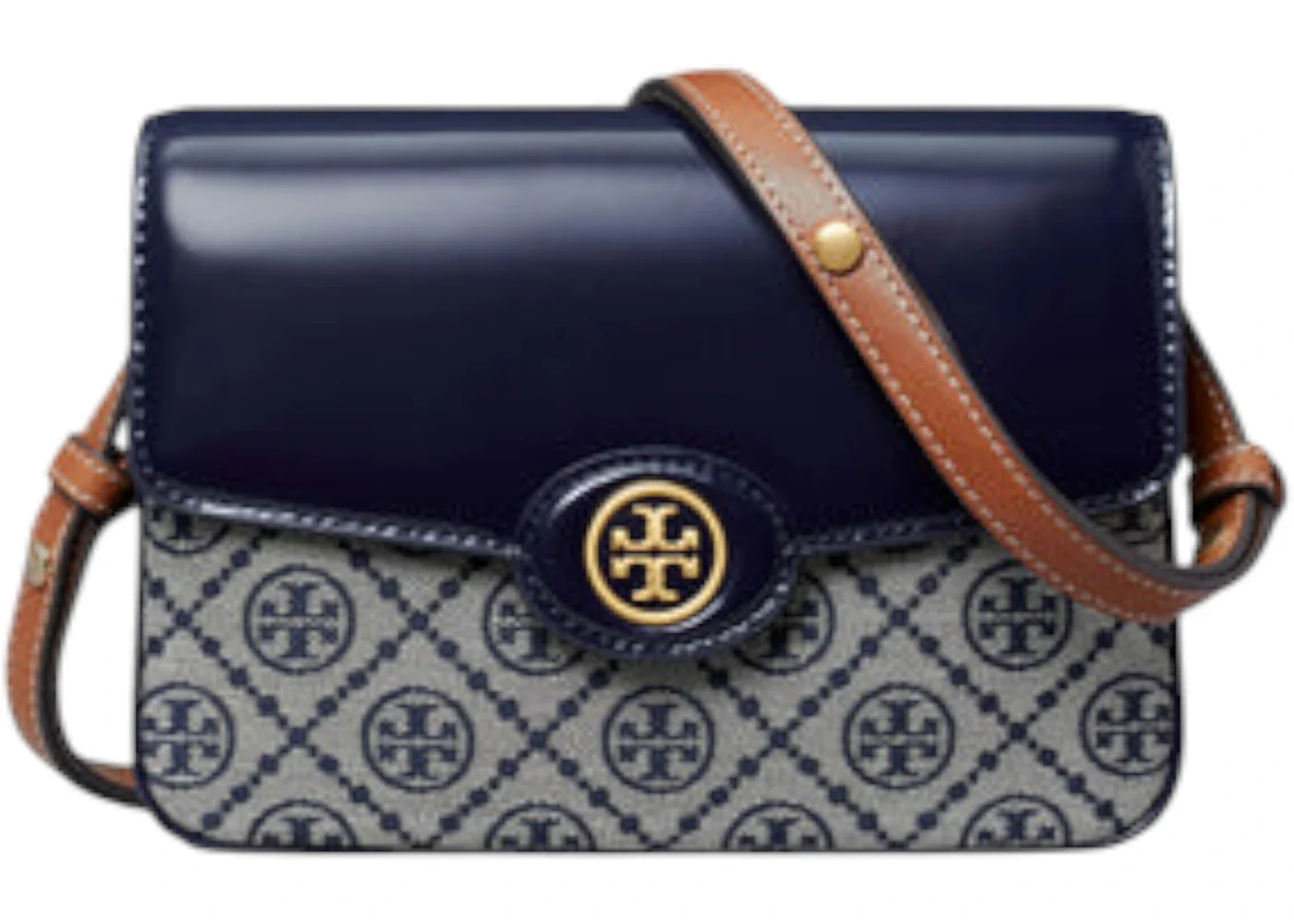 Tory Burch Robinson Medium Shoulder Bag Navy