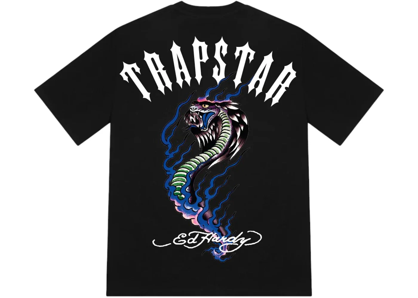 Trapstar x Ed Hardy Flame Snake Tee Black