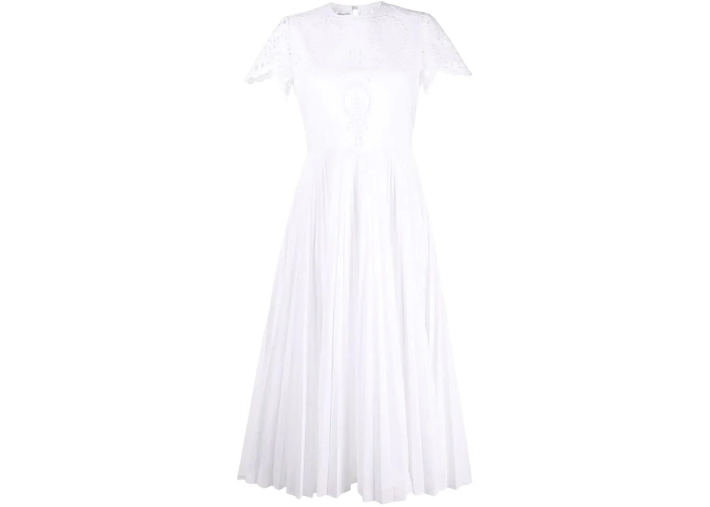 Valentino Women's Garavani Broderie Anglaise Pleated Dress White