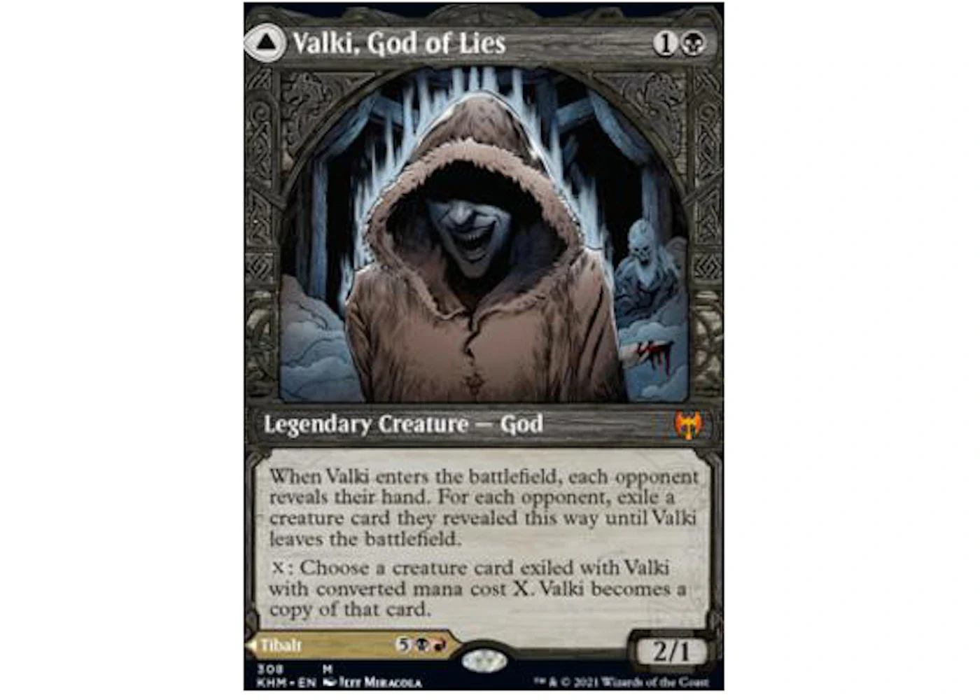 Valki, God of Lies/Tibalt, Cosmic Imposter (Double-Faced) Magic: The Gathering TCG Kaldheim Variants Mythic #308 (Ungraded)