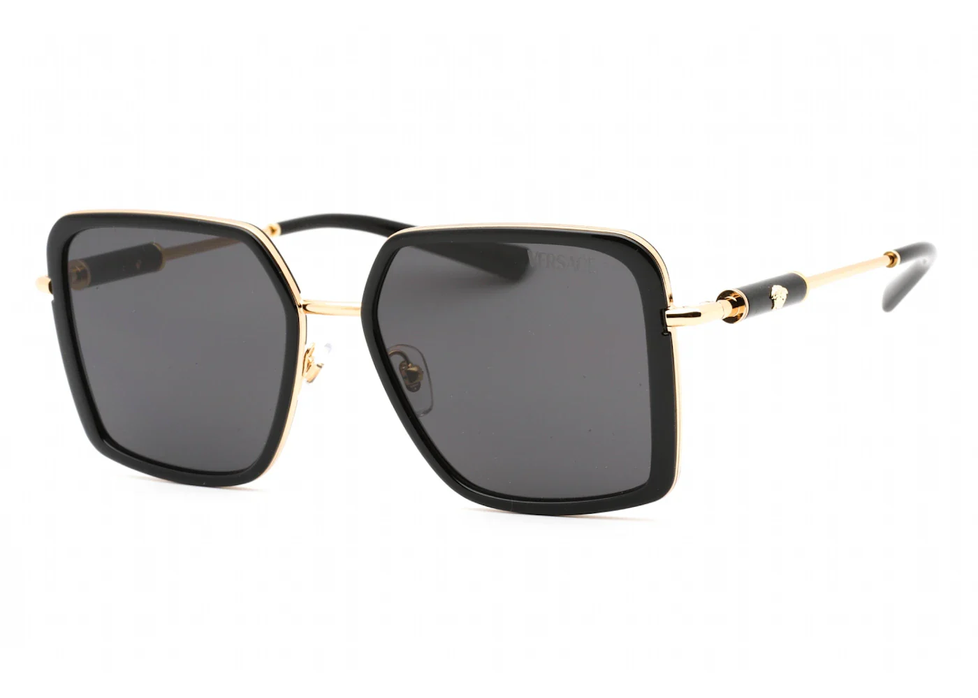 Versace Square Sunglasses Black/Dark Grey (0VE2261-100287 56)