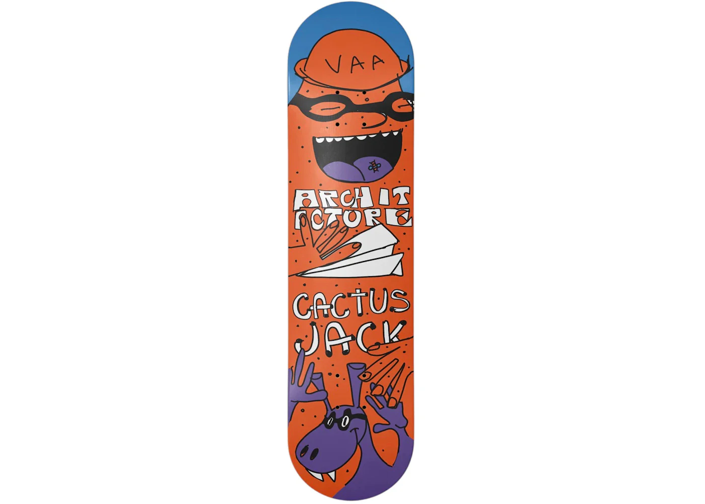 Virgil Abloh Cactus Jack x ARCH Paper Plane Skateboard Deck Multicolor