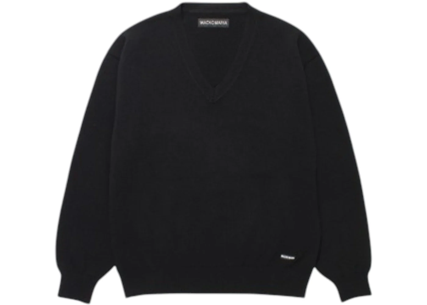 Wacko Maria V Neck Knit Sweater Black