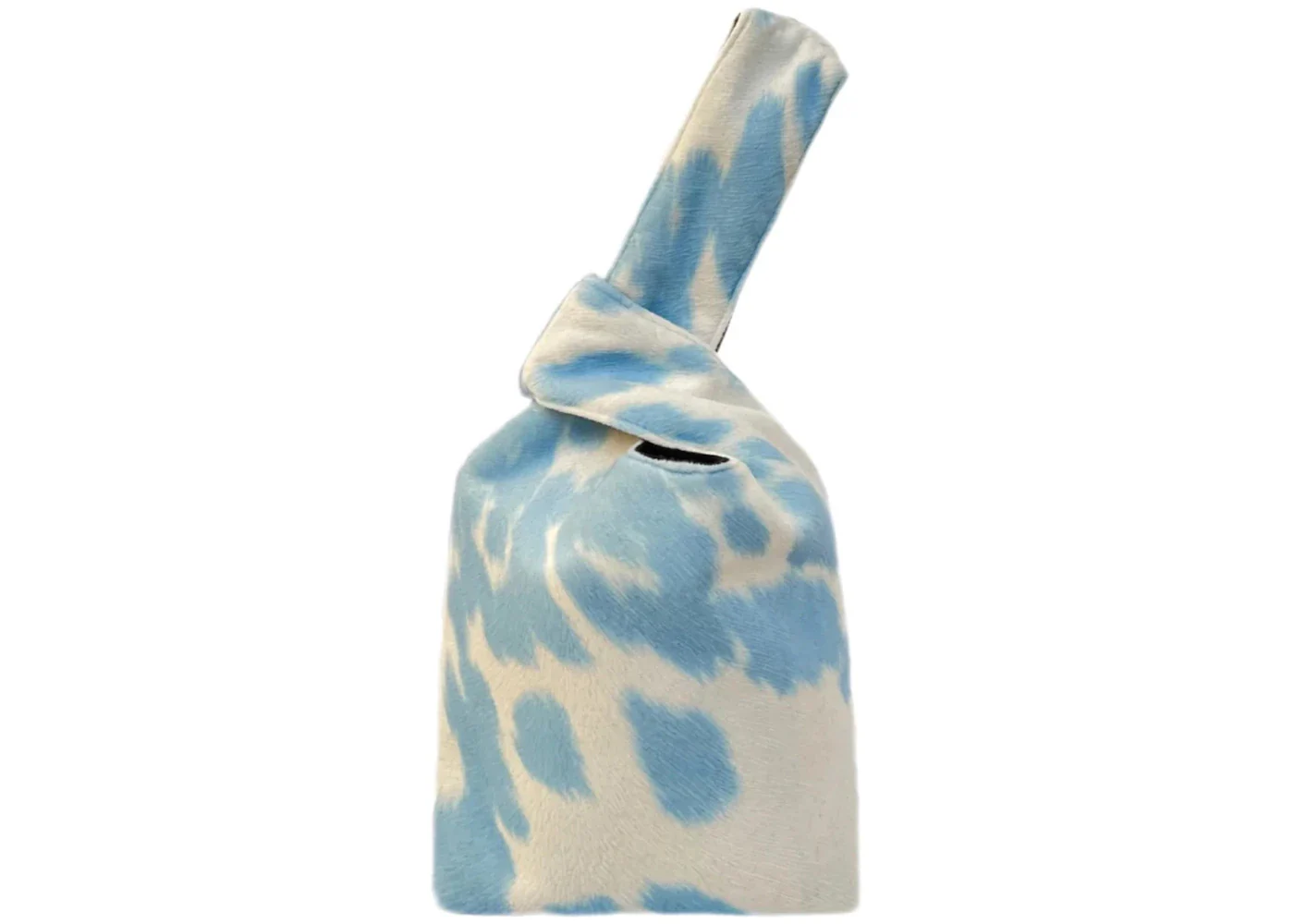 Yaito Cow Suede Knot Bag Blue/White