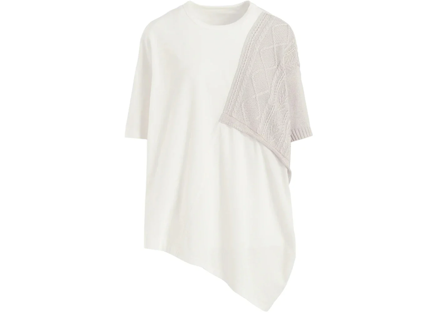 Yohji Yamamoto Women's Switching Short Sleeve Top Light Grey